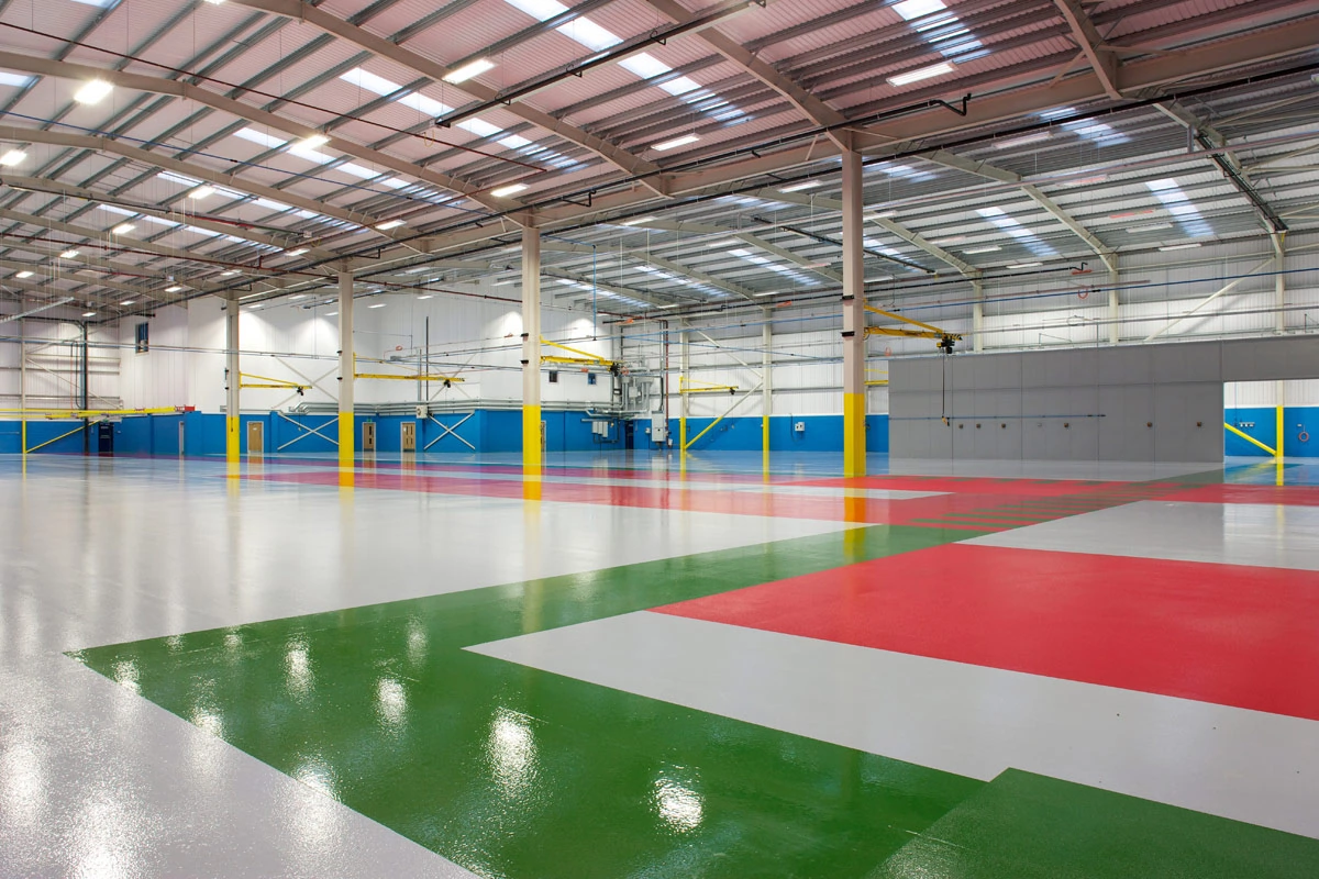 Warehouse epoxy resin flooring installed